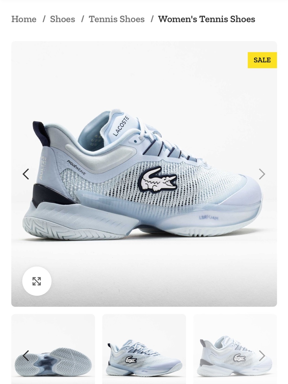 Lacoste AG-LT 23 Ultra Tennis pickeball hard court Women’s Light Blue/Blue 8.5